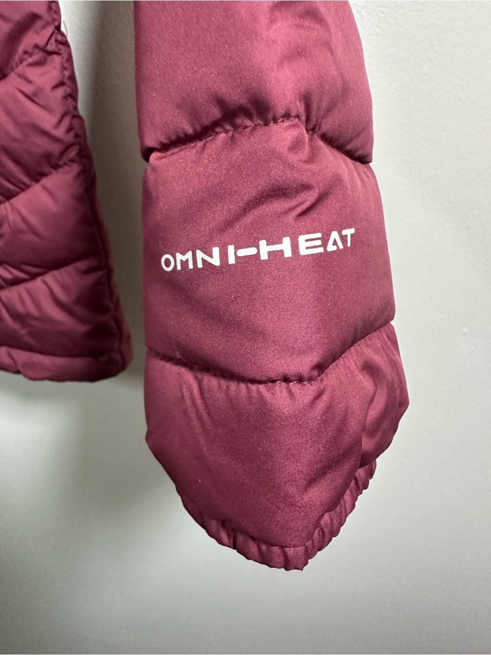 Columbia Size XL Men's Omni Heat Insulated Quilted Jacket Burgundy & Black - Picture 4 of 11